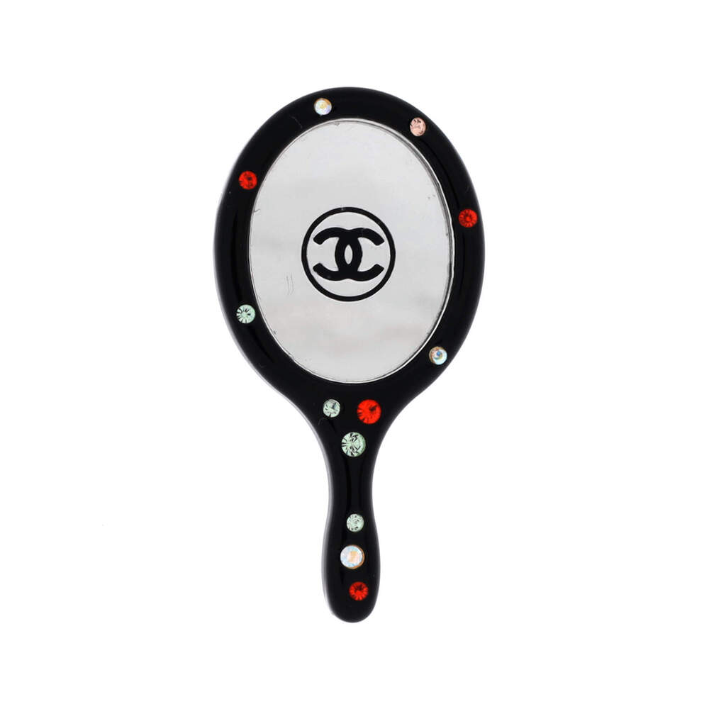 Chanel CC Mirror Brooch Crystal Embellished Tortoiseshell